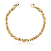 Pulseira cordão baiano lisa banhada a ouro Zarpellon