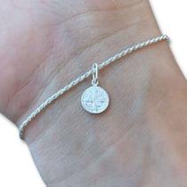 Pulseira Cordão Baiano São Bento Prata 925 Feminina Legítima Pulseira Cordão Baiano São Bento Prata 925 Feminina Legítima