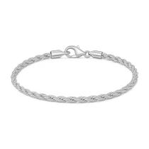 Pulseira Cordão Baiano Torcido Folheada Prata 925 2mm