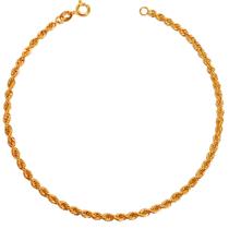 Pulseira Cordão Torcido 2,5mm Ouro 18k 750