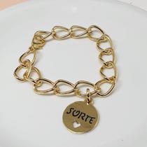 Pulseira Correntaria Folheada A Ouro 18K SORTE! Lançamento