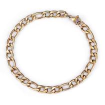 Pulseira Corrente 5mm Elo Fígaro Aço Inox 316l Dourado