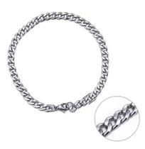 Pulseira Corrente 5mm Elo Grumet Fino Aço Inox 316l Prateado