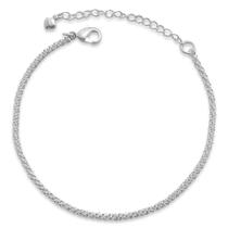 Pulseira Corrente Cintilante Diamantada Banhada a Prata