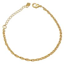 Pulseira Corrente com Elos Duplos Folheada em Ouro 18k SoftJoias