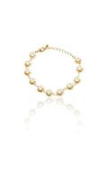 Pulseira Corrente De Pérolas Folheado Em Ouro 18k