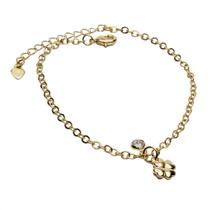 Pulseira Corrente Elo Redondo com pingente de Trevo da sorte