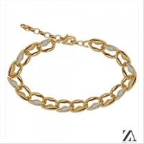 Pulseira Corrente Elos Pequenos com detalhes em micro zircônia Pulseira Corrente Elos Pequenos com detalhes em micro zircônia