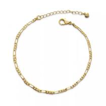 Pulseira Corrente Fígaro Fina Banhada a Ouro 18K