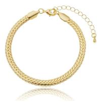 Pulseira corrente grumet fechada Leila banhada em ouro 18k