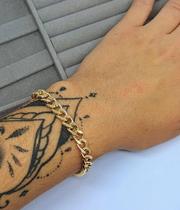 Pulseira Corrente Masculino/ Feminino Elos Grumet Grosso Aço Inox Dourado Prata Inoxidável Tendência Moda