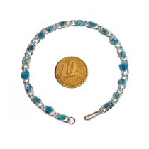 Pulseira Corrente Pedra Apatita Azul Natural Prateado Pulseira Corrente Pedra Apatita Azul Natural Prateado