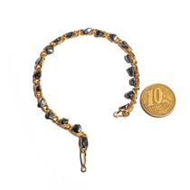 Pulseira Corrente Pedra Hematita Colada Montagem Dourada Pulseira Corrente Pedra Hematita Colada Montagem Dourada