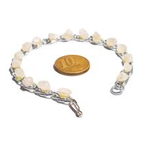 Pulseira Corrente Quartzo Rosa Natural Rolada Prateado Pulseira Corrente Quartzo Rosa Natural Rolada Prateado