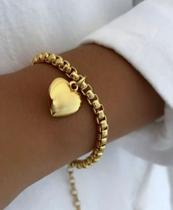 Pulseira Corrente Veneziana, Pingente Coração