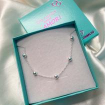 Pulseira correntinha esferas 5mm prata 925 Pulseira correntinha esferas 5mm prata 925