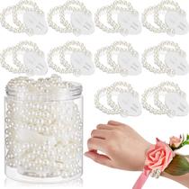 Pulseira Corsage Wristlet Hicarer Elastic Pearl Bands x16