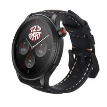 Pulseira Couro compatível com GTR4 GTR 4 A2166 / GTR3 / GTR 3 Pro / GTR 2 / Stratos 2 2s 3 - Preto