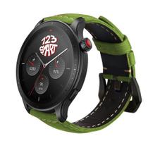 Pulseira Couro compatível com GTR4 GTR 4 A2166 / GTR3 / GTR 3 Pro / GTR 2 / Stratos 2 2s 3 - Verde