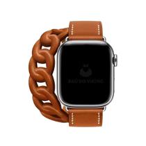 Pulseira Couro Double Gourmette Para Apple Watch