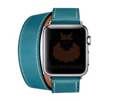 Pulseira Couro Duas Voltas Double Tour Compatível com iWatch