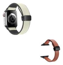 Pulseira Couro E Silicone Para Apple Watch Séries 7 E 8 45mm