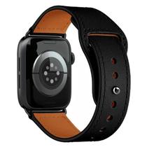 Pulseira Couro Fecho Botão Pino Compatível com Apple Watch