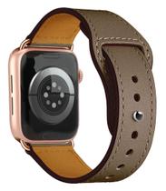 Pulseira Couro Fecho Botão Pino Compatível com Apple Watch