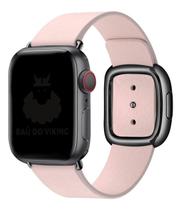 Pulseira Couro Fecho Moderno Compatível com Apple Watch