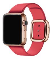 Pulseira Couro Fecho Moderno Compatível com Apple Watch