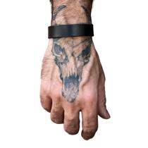 Pulseira Couro Legítimo Masculina Ajustável Marrom Preta