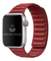 Pulseira Couro Link Compatível com Apple Watch 38mm 40mm Vermelha Pulseira Couro Link Compatível com Apple Watch 38mm 40mm Vermelha
