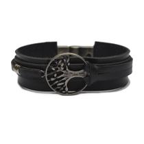 Pulseira Couro Masculina Àrvore da Vida