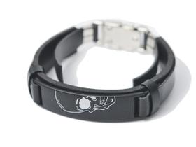 Pulseira Couro Masculina Caveira All Black Regulável