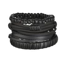 Pulseira Couro Masculina Feminina Ajustável Rock Ancora