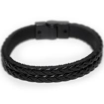 Pulseira Couro Masculina Impressive - Black Edition