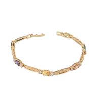 Pulseira Cristais Coloridos Transparentes Pequenos Folheado