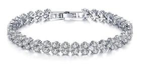 Pulseira Cristal Diamante Prateada e Dourada