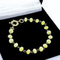 Pulseira Cristal Facetado Banho De Ouro 18k 706 Pulseira Cristal Facetado Banho De Ouro 18k 706