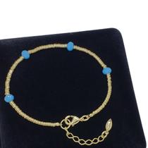 Pulseira Cristal Facetado Cordão Banho Ouro 18k 3115