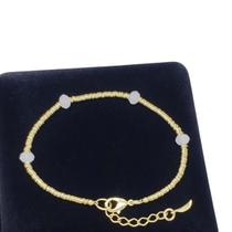 Pulseira Cristal Facetado Cordão Banho Ouro 18k 3115