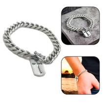 Pulseira Cruz Vazada Corrente Prata Velha Pulseira Cruz Vazada Corrente Prata Velha
