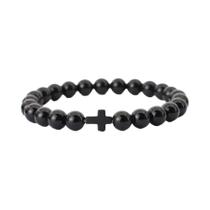 Pulseira Cruzada Minimalista Masculina Natural Olho De Tigre Lava Howlite Frisada Cura Meditação