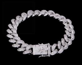 Pulseira Cuban Cravejada Fecho Aporro A 19mm - 20.3CM