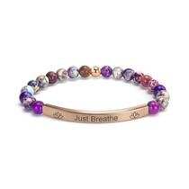 Pulseira cusurlove Imperial Jasper banhada a ouro 18K para mulheres Pulseira cusurlove Imperial Jasper banhada a ouro 18K para mulheres