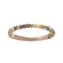 Pulseira cusurlove Inspirational Christian Bamboo Agate Gold Pulseira cusurlove Inspirational Christian Bamboo Agate Gold