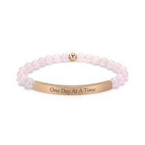 Pulseira cusurlove Inspirational Rose Quartz Banhada a Ouro 18K