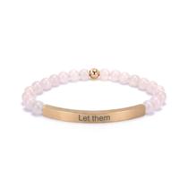Pulseira cusurlove Inspirational Rose Quartz Banhada a Ouro 18K