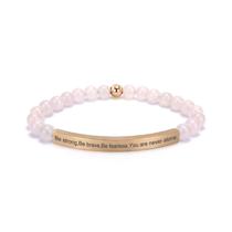 Pulseira cusurlove Inspirational Rose Quartz Banhada a Ouro 18K