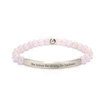 Pulseira cusurlove Inspirational Rose Quartz Banhada a Ouro 18K